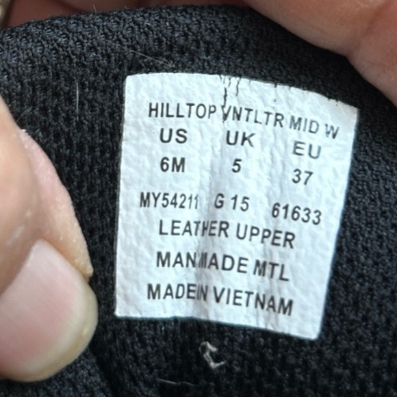 Merrell Boy's Grey/Blue Leather Hiltop Ventilator Mid Waterproof Hiking Boots 6 - Picture 6 of 16